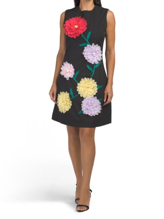 Nancy Yang Dresses & Skirts - NANCY YANG 3d Ruffle Floral Mini Shift Dress